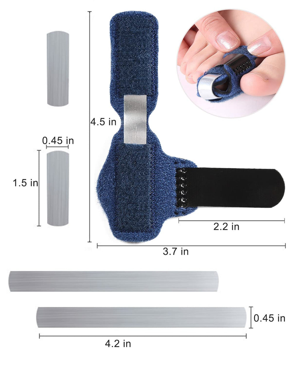 Golbylicc toe wrap fits under socks for all-day wear.
