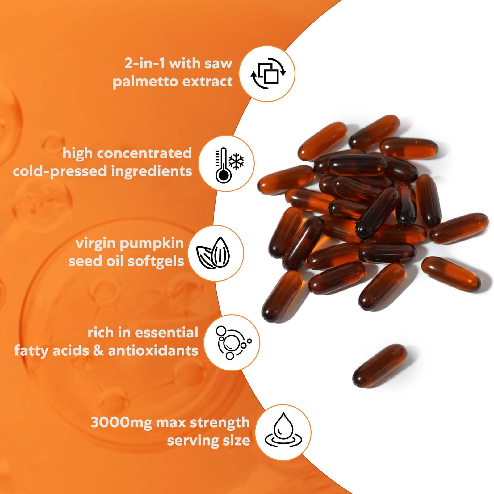 Goldium saw palmetto blend softgels for male wellness support.