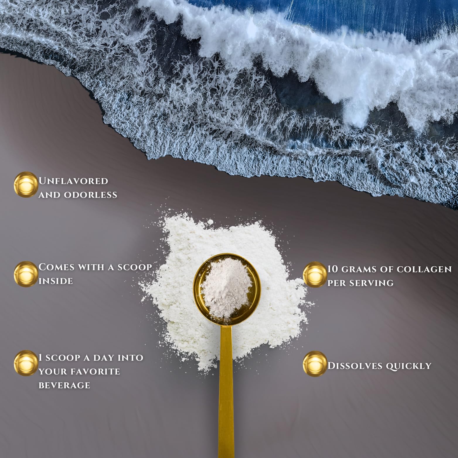 GOLDOPUS collagen being mixed into a glass for daily use