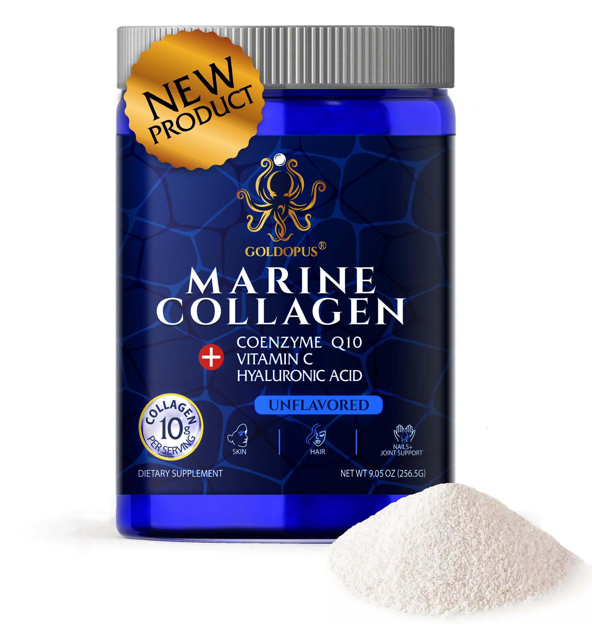 GOLDOPUS marine collagen powder tub for skin and joints