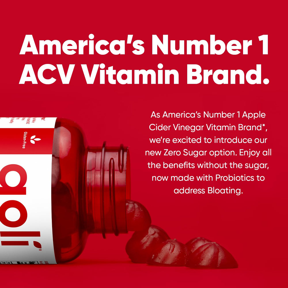 Goli ACV gummies with probiotics blend highlighting digestive support.
