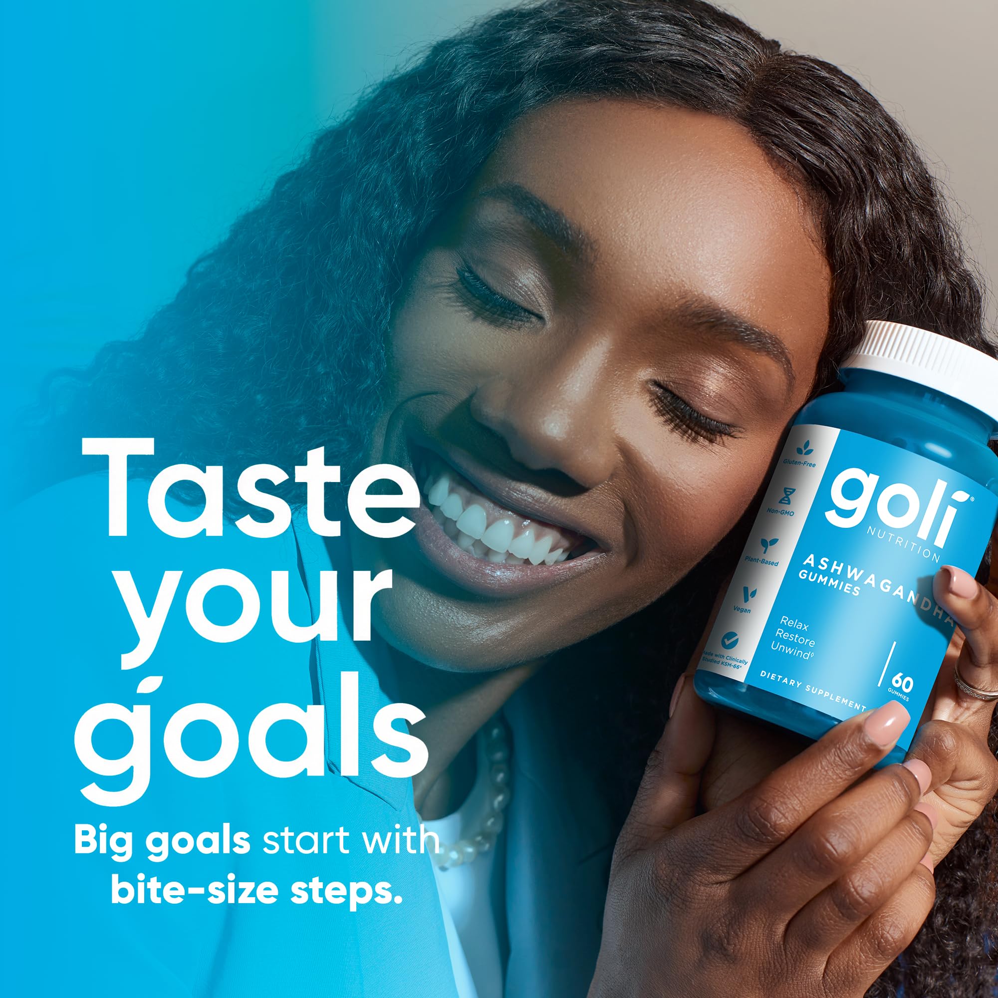 Goli Ashwagandha Gummies in hand showing easy daily ritual.