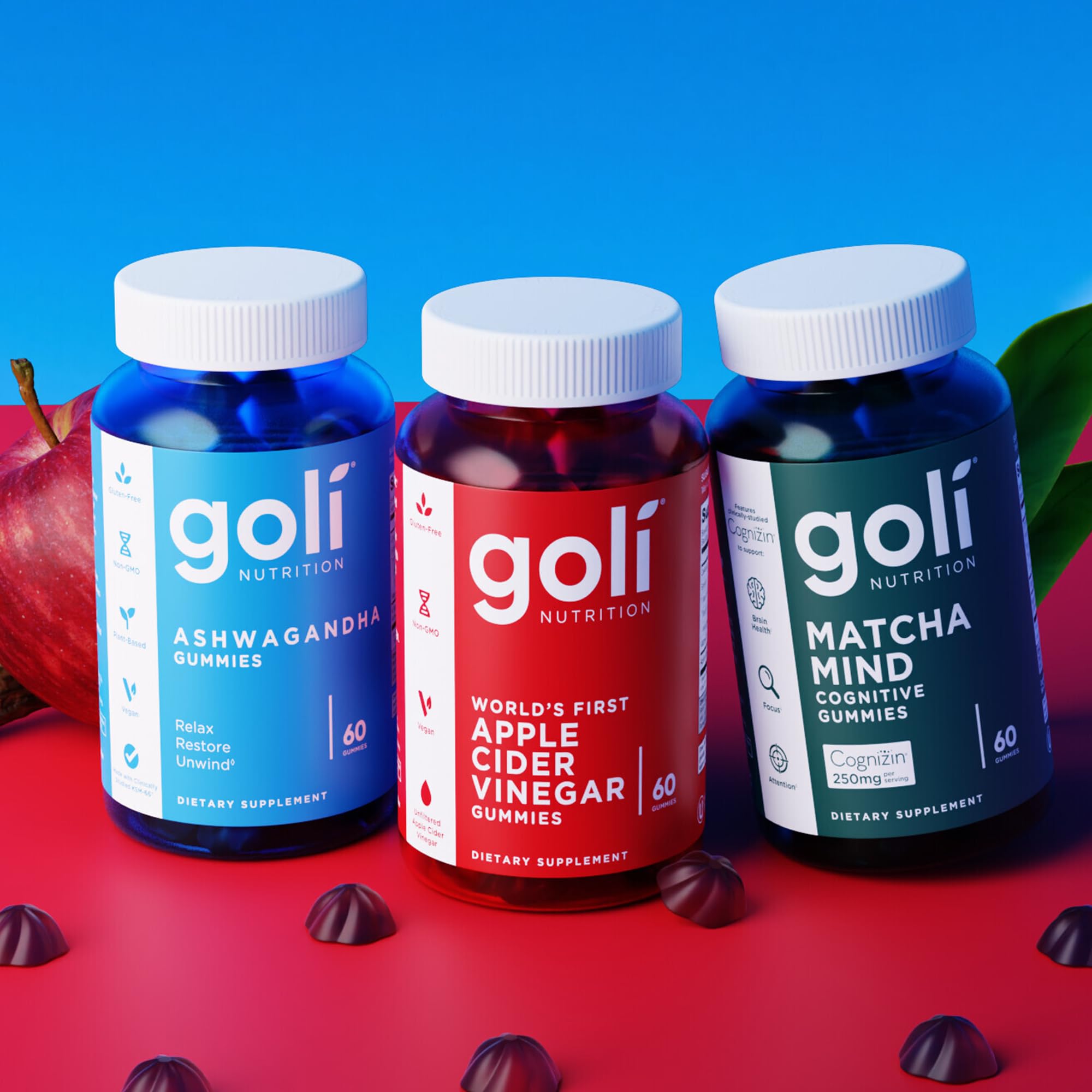 Goli Ashwagandha Gummies kitchen shelf for convenient access.