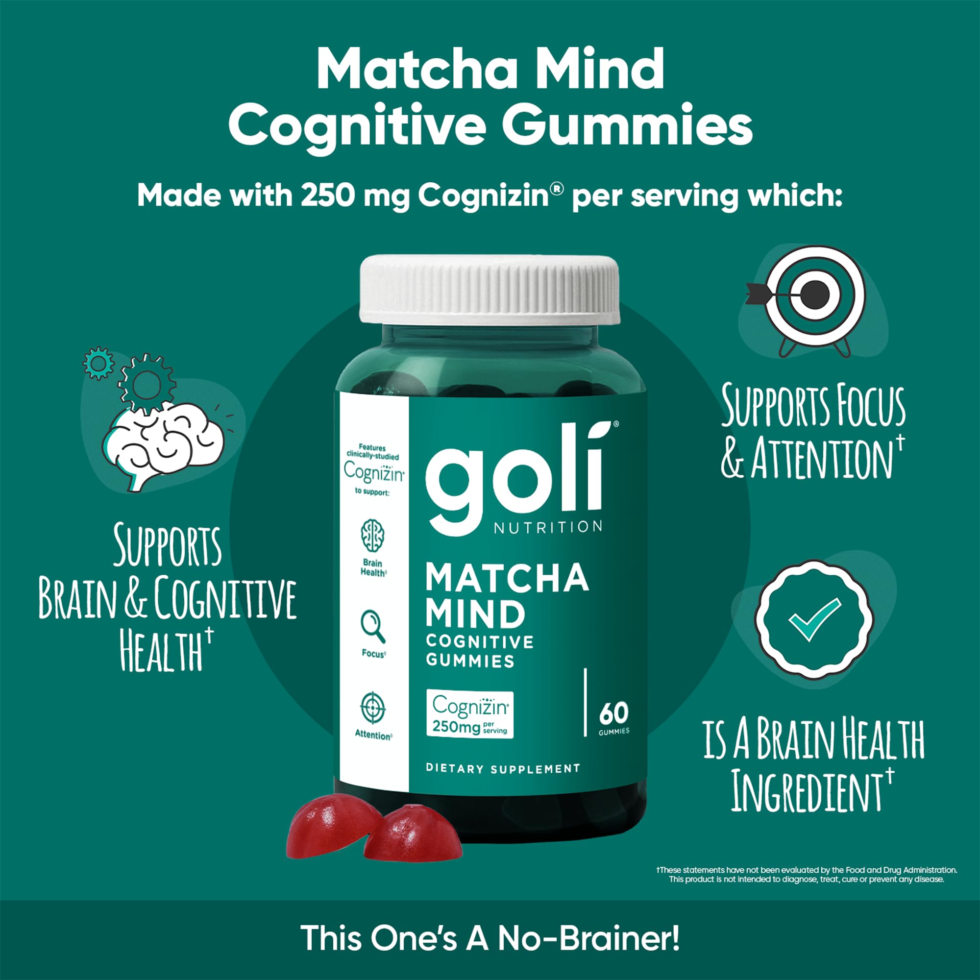 Goli Matcha Mind Cognizin ingredient closeup highlighting potential focus support