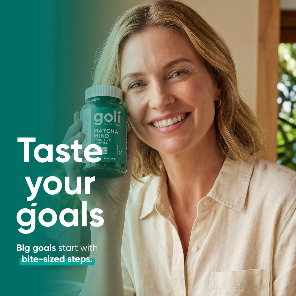 Goli Matcha Mind Green tea leaves show natural energizing origin