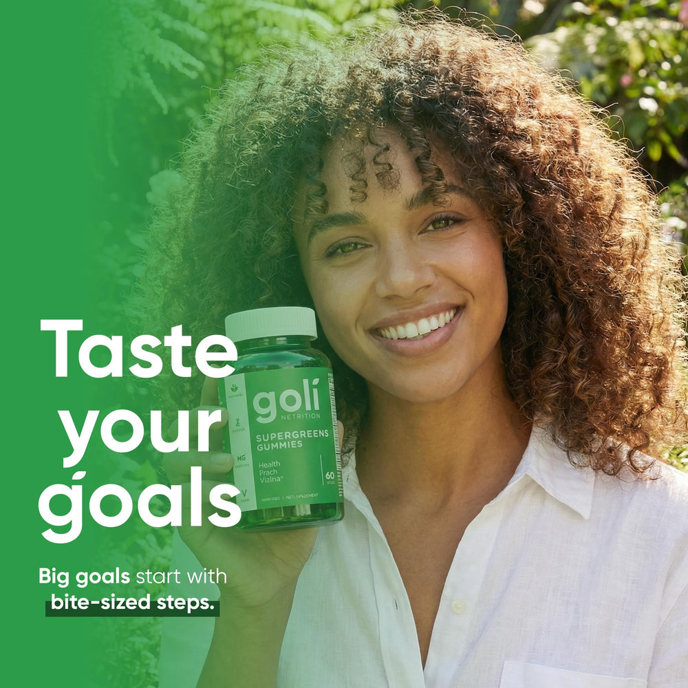 Goli Supergreens Gummies enriched with moringa leaf for an energy-friendly greens option.