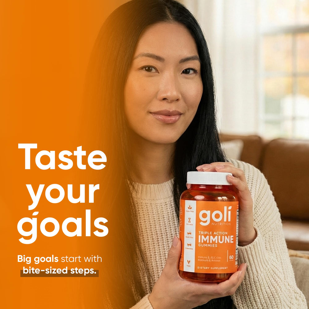 Goli Blackberry Strawberry Lemonade flavor gummies for a refreshing routine
