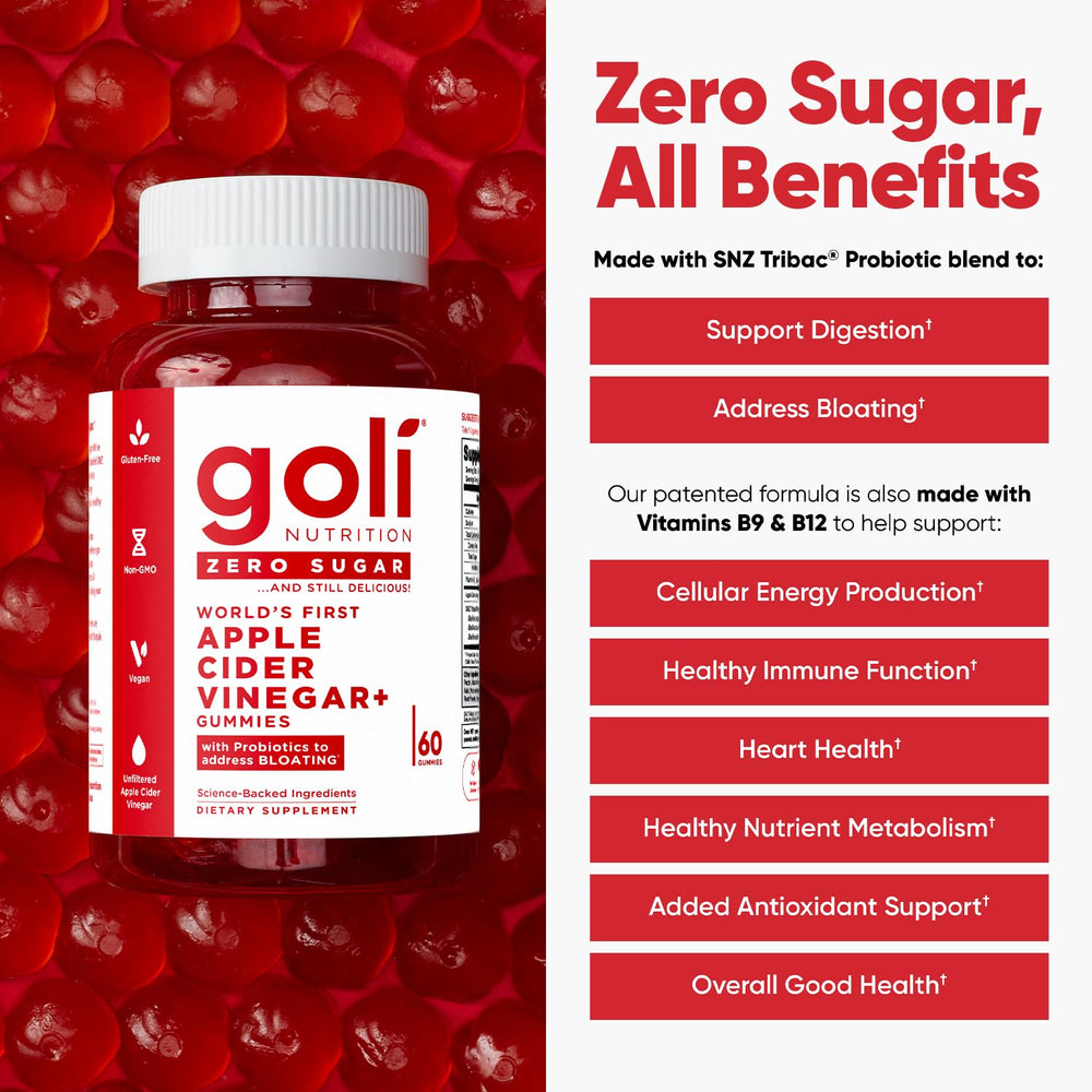 Goli Zero Sugar ACV gummies pack for on-the-go wellness.