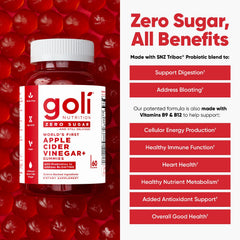 Goli Zero Sugar ACV gummies pack for on-the-go wellness.