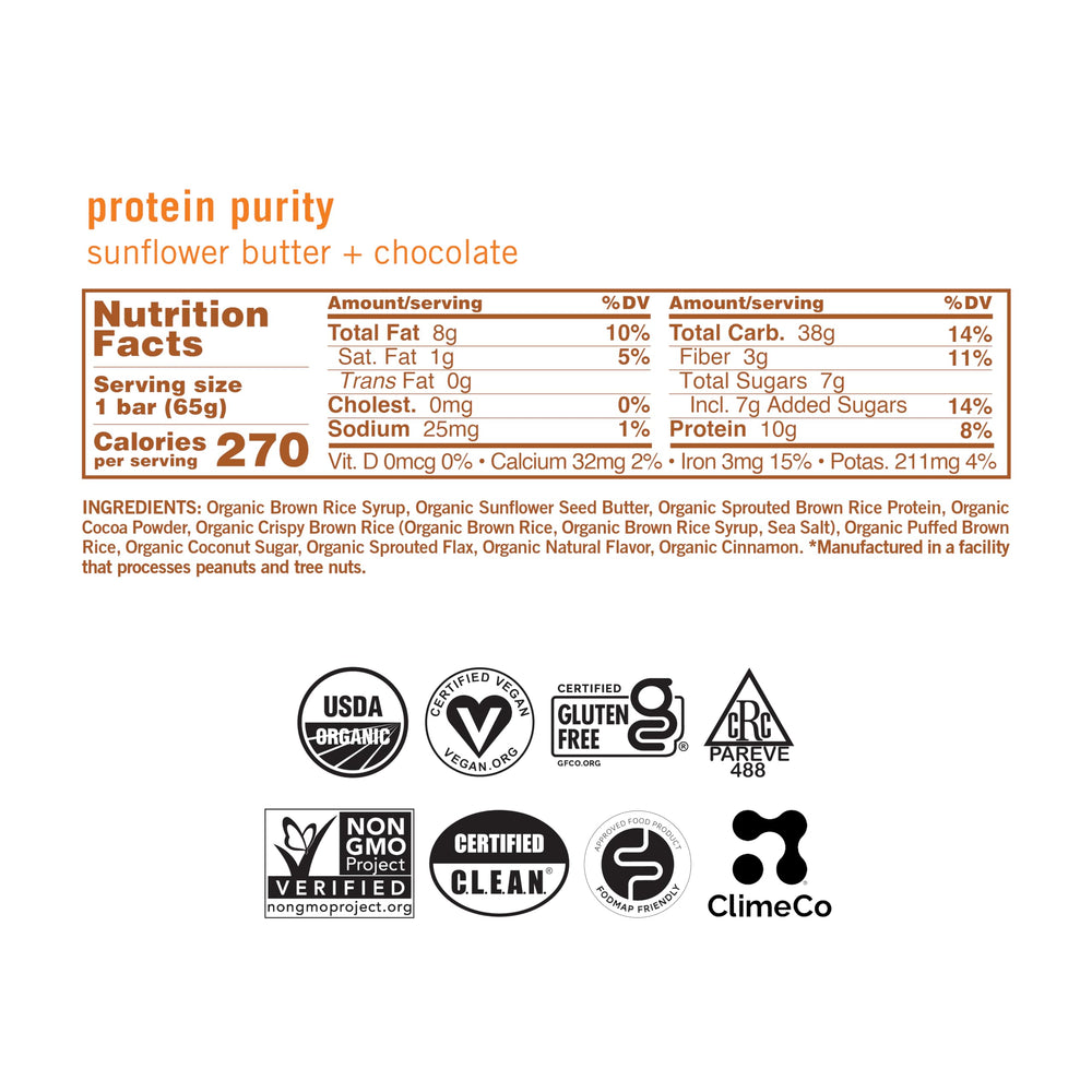GoMacro MacroBar Sunflower Butter + Chocolate nut-free, dairy-free snack option.