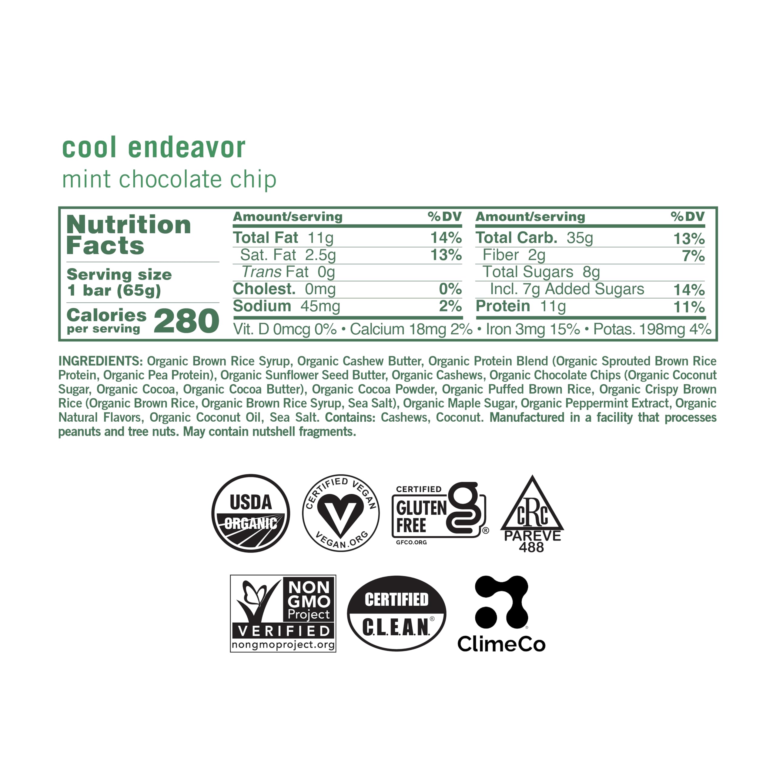 Close-up of GoMacro Mint Chocolate Chip MacroBar: mint and chocolate, protein-packed.