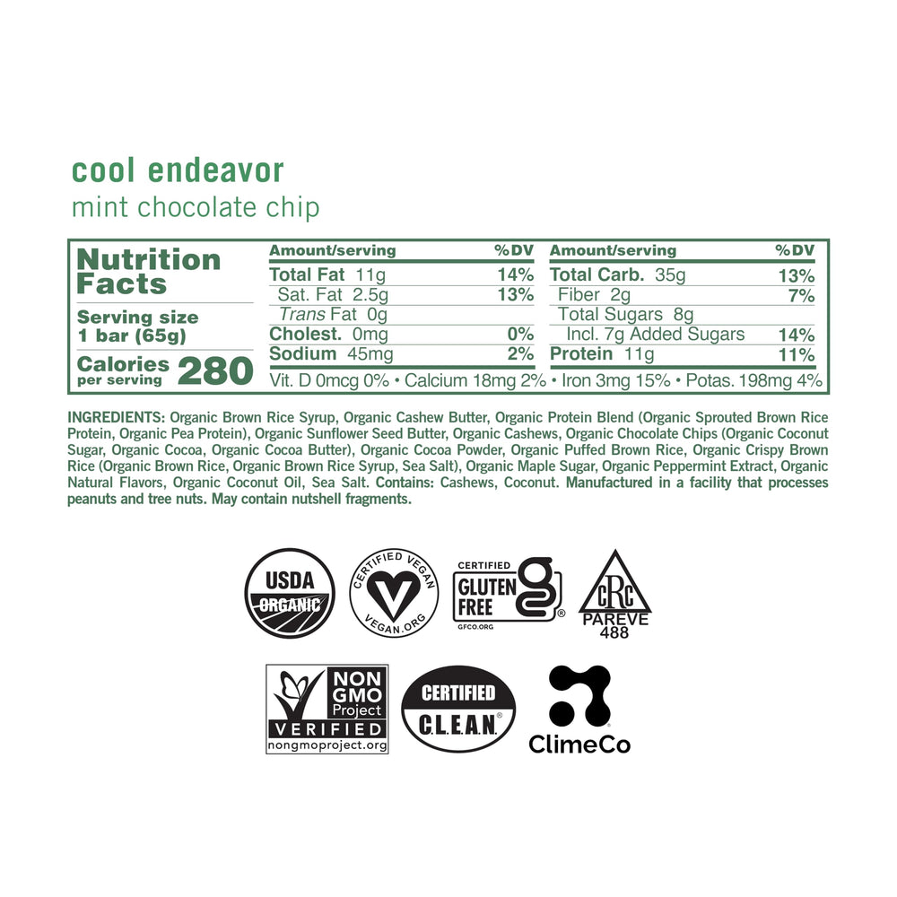 Close-up of GoMacro Mint Chocolate Chip MacroBar: mint and chocolate, protein-packed.