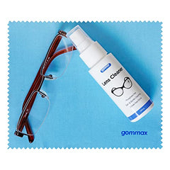 Gommax microfiber cloth paired with spray for gentle lens care