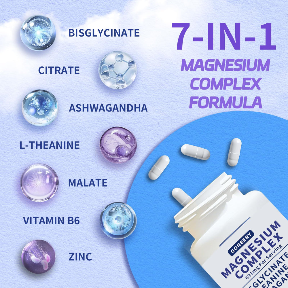 GONBERY Ashwagandha and L-Theanine capsules for relaxed mental clarity.