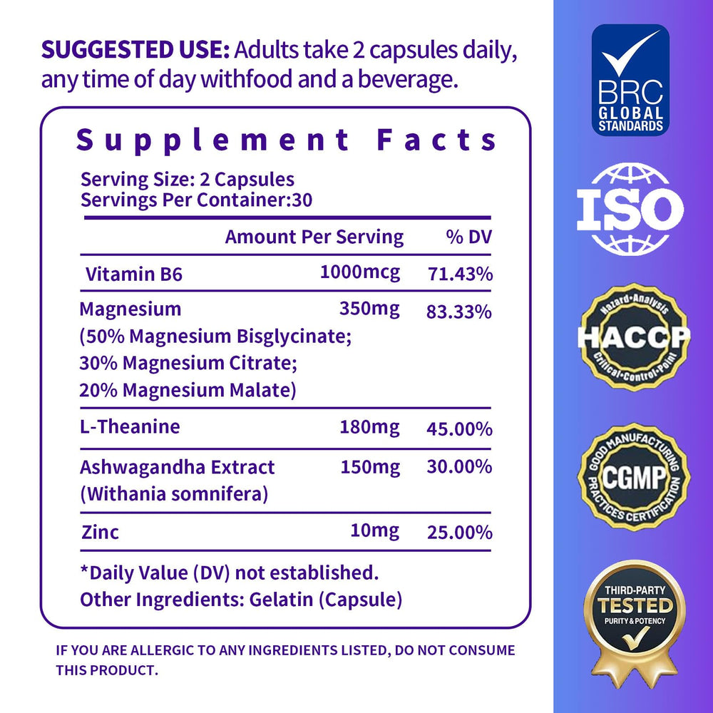 GONBERY Vitamin B6 and Zinc support immune health and brain function.
