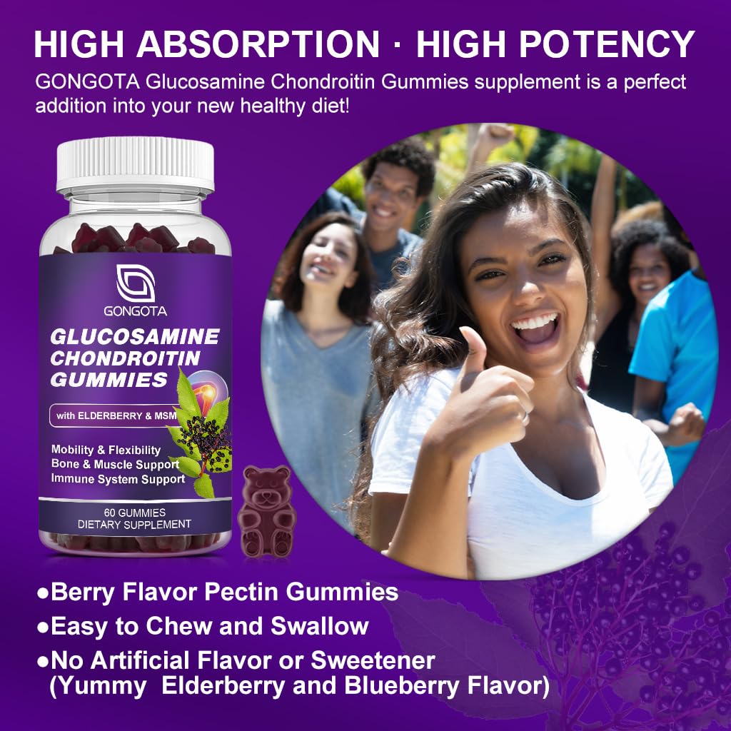 GONGOTA gummies ingredients chart displaying high potency blend.