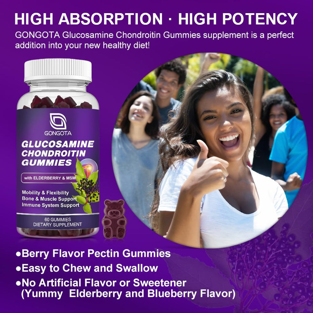 GONGOTA gummies ingredients chart displaying high potency blend.