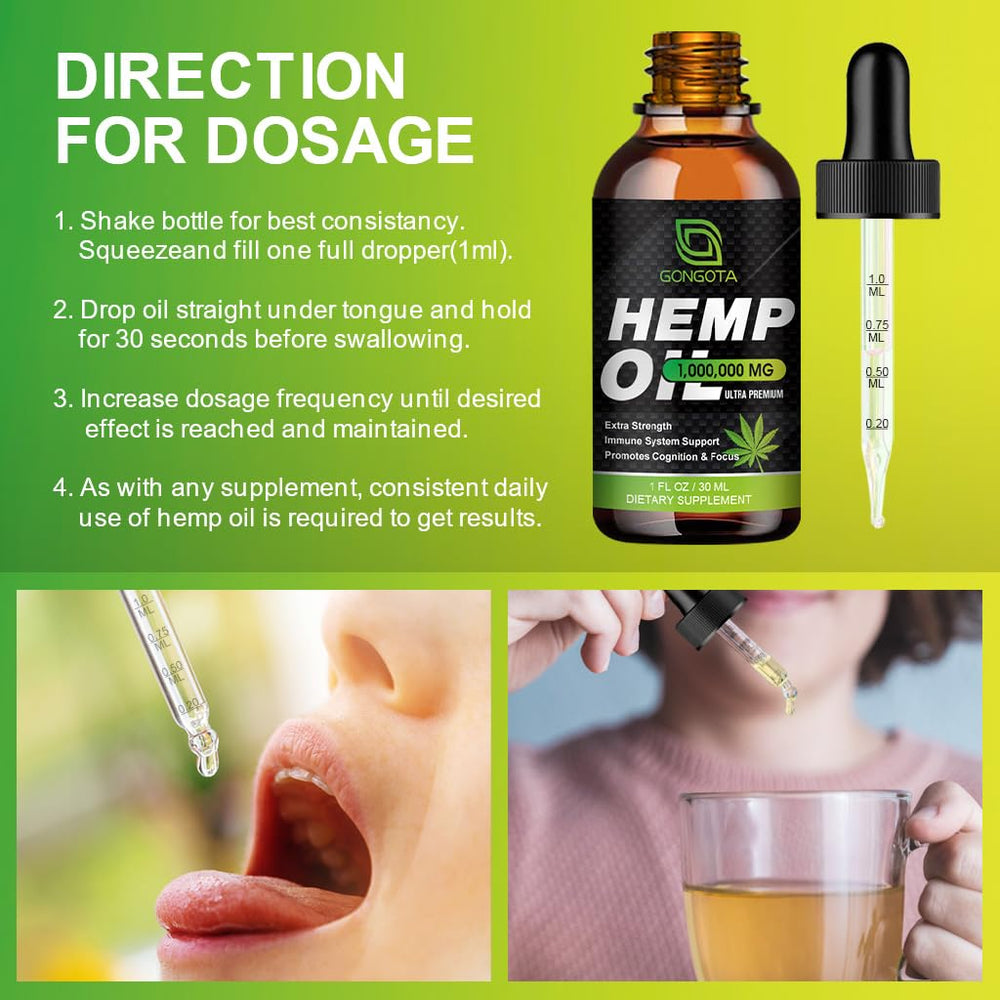 GONGOTA hemp oil closeup amber bottle conveys premium extract and shelf-stable protection.