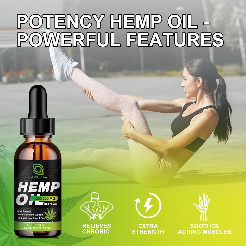 GONGOTA hemp oil nutrients graphic underscores omega profile and heart-friendly nutrients.