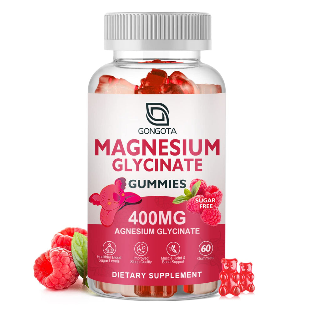Gongota Magnesium Gummies bottle on display, promoting calm and better sleep.