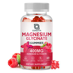 Gongota Magnesium Gummies bottle on display, promoting calm and better sleep.