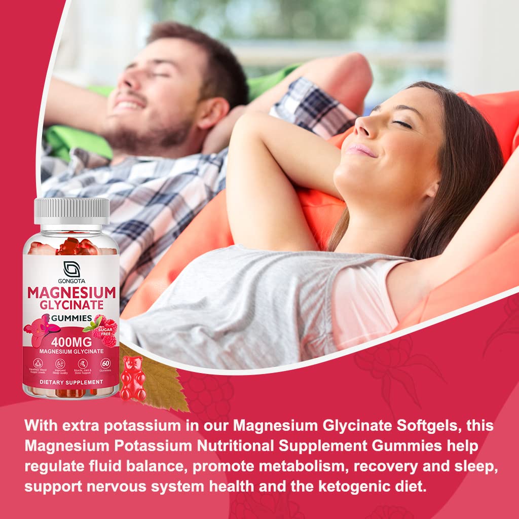 Ingredient panel of Gongota Magnesium Gummies showing magnesium glycinate with vitamins D and B6.