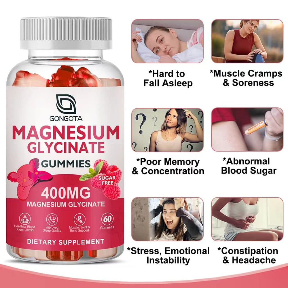 Label highlights Gongota Magnesium Gummies' magnesium-potassium blend for fluid balance.