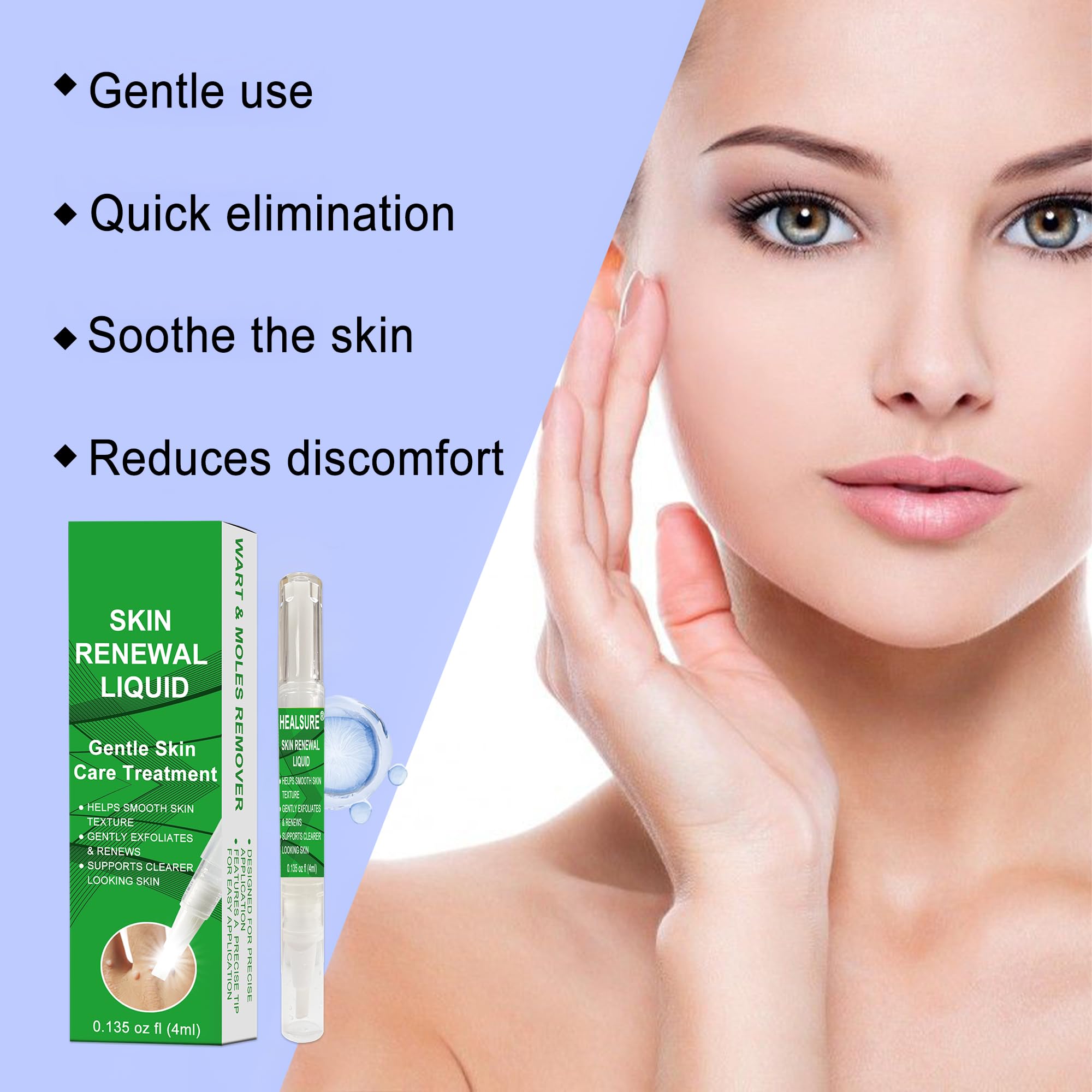 Gonnjunm Wart Care Pen application demonstrates precise tip for targeted blemish care.