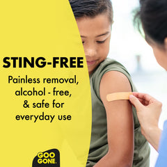 Goo Gone removing tape from skin in action