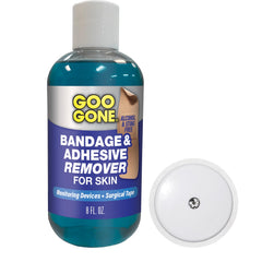 Goo Gone Skin Adhesive Remover bottle demonstrates gentle residue-free removal
