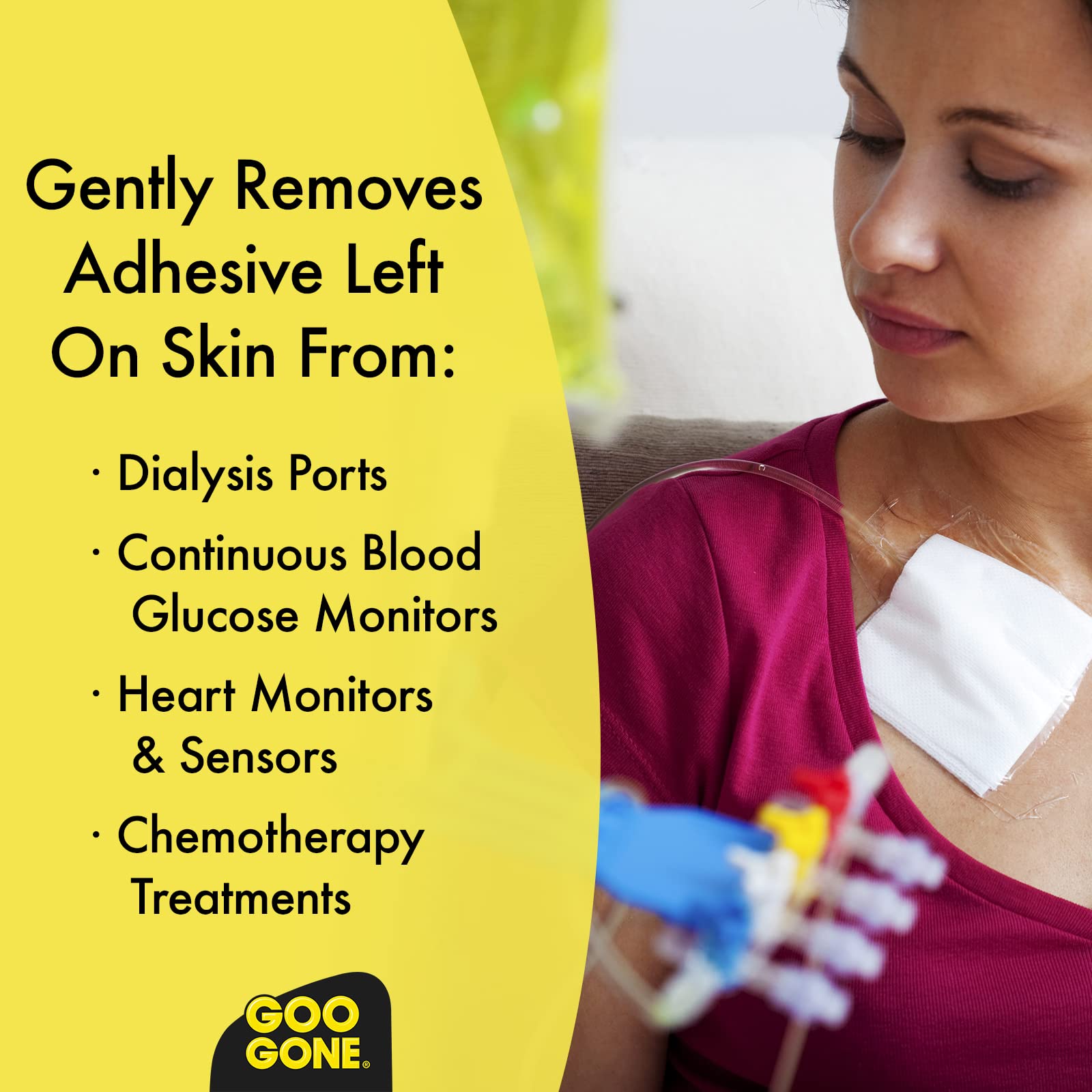 Close-up of Goo Gone label highlighting alcohol-free formula