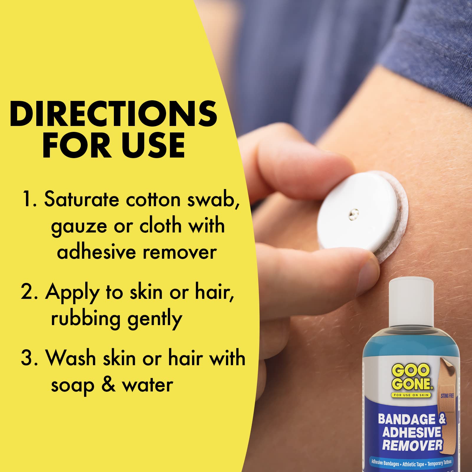 Goo Gone used to remove adhesive around a nicotine patch area