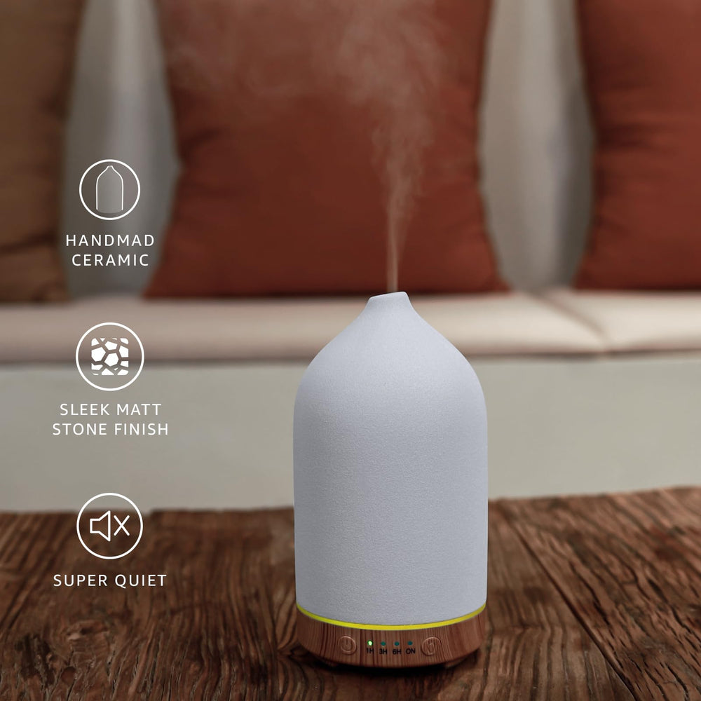 Gooamp diffuser showing 7-color LED mood lighting for ambiance