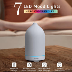 Gooamp 200ML ceramic diffuser lid-off front view shows compact design