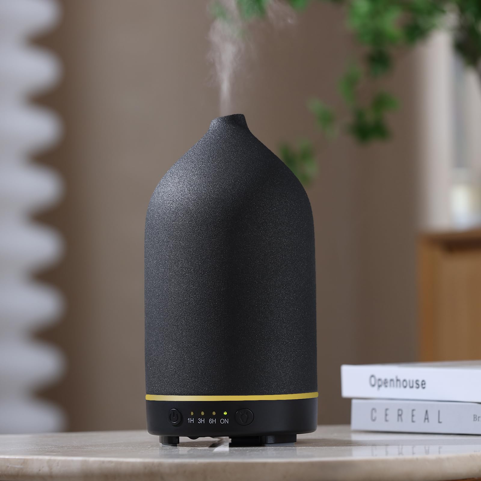 Gooamp ceramic diffuser 200ml showing compact design for living room use