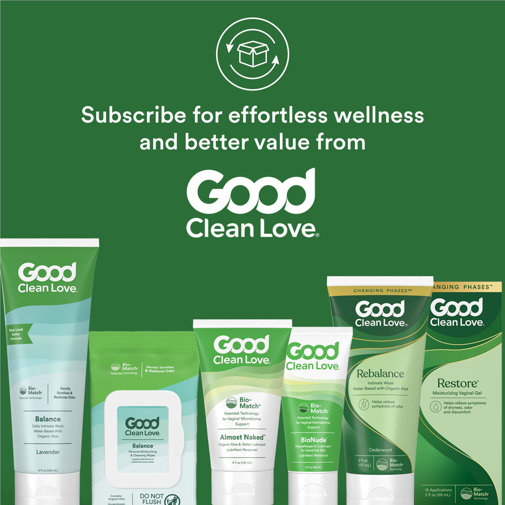 Good Clean Love Balance Wipes ideal for on the go personal care