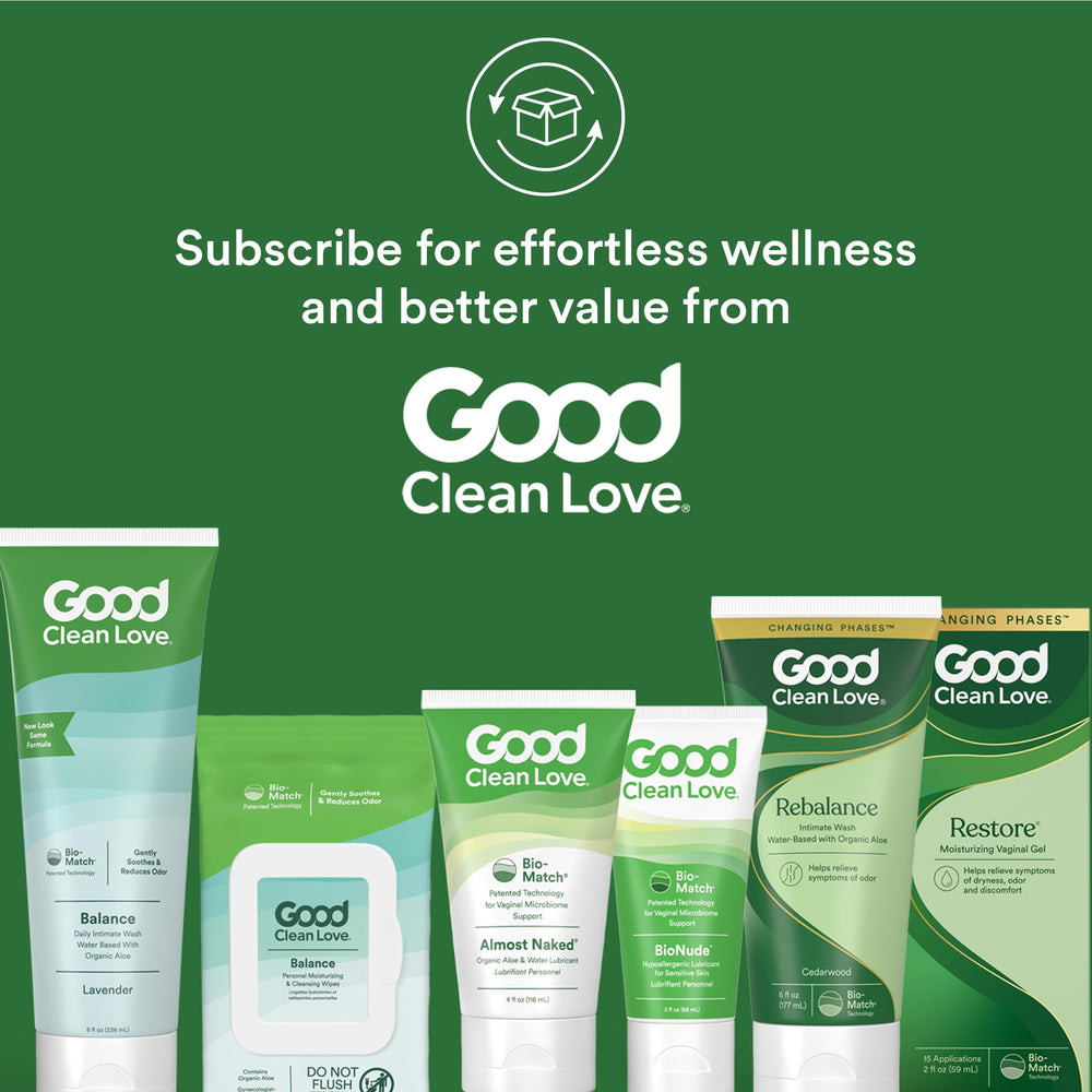 Good Clean Love BioMatch technology supports skin-friendly, compatible care.