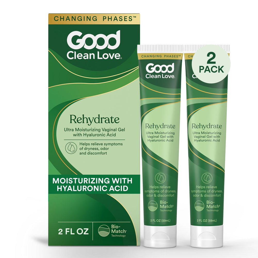 Good Clean Love Rehydrate bottle and applicator for discreet moisture support.