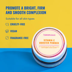 Good Molecules Vitamin C Booster Powder spoon ready to mix into serum for convenience.