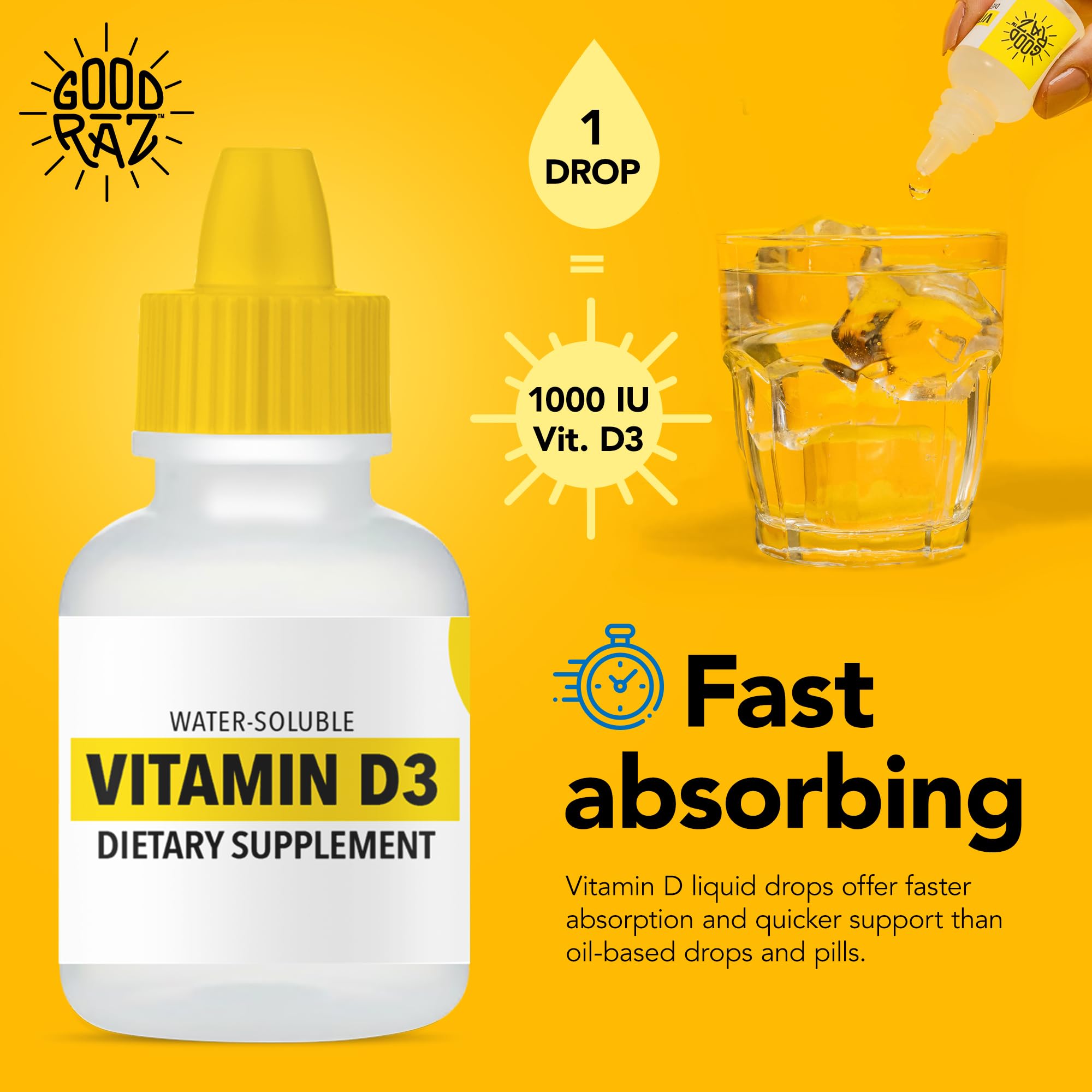 Good Raz D3 Drops added to coffee with neutral taste.