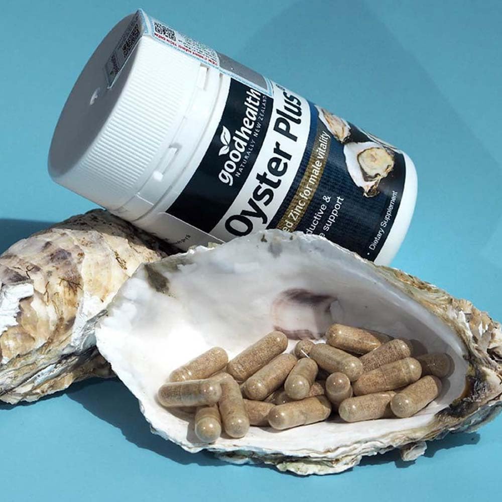 Goodhealth Oyster Plus packaging communicates immune support and vitality.