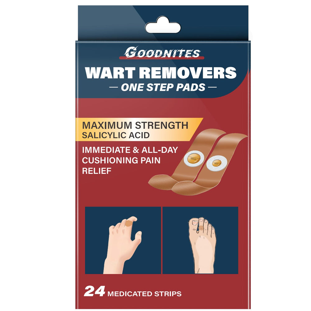 Goodnites Wart Remover Pads box front for at-home wart care