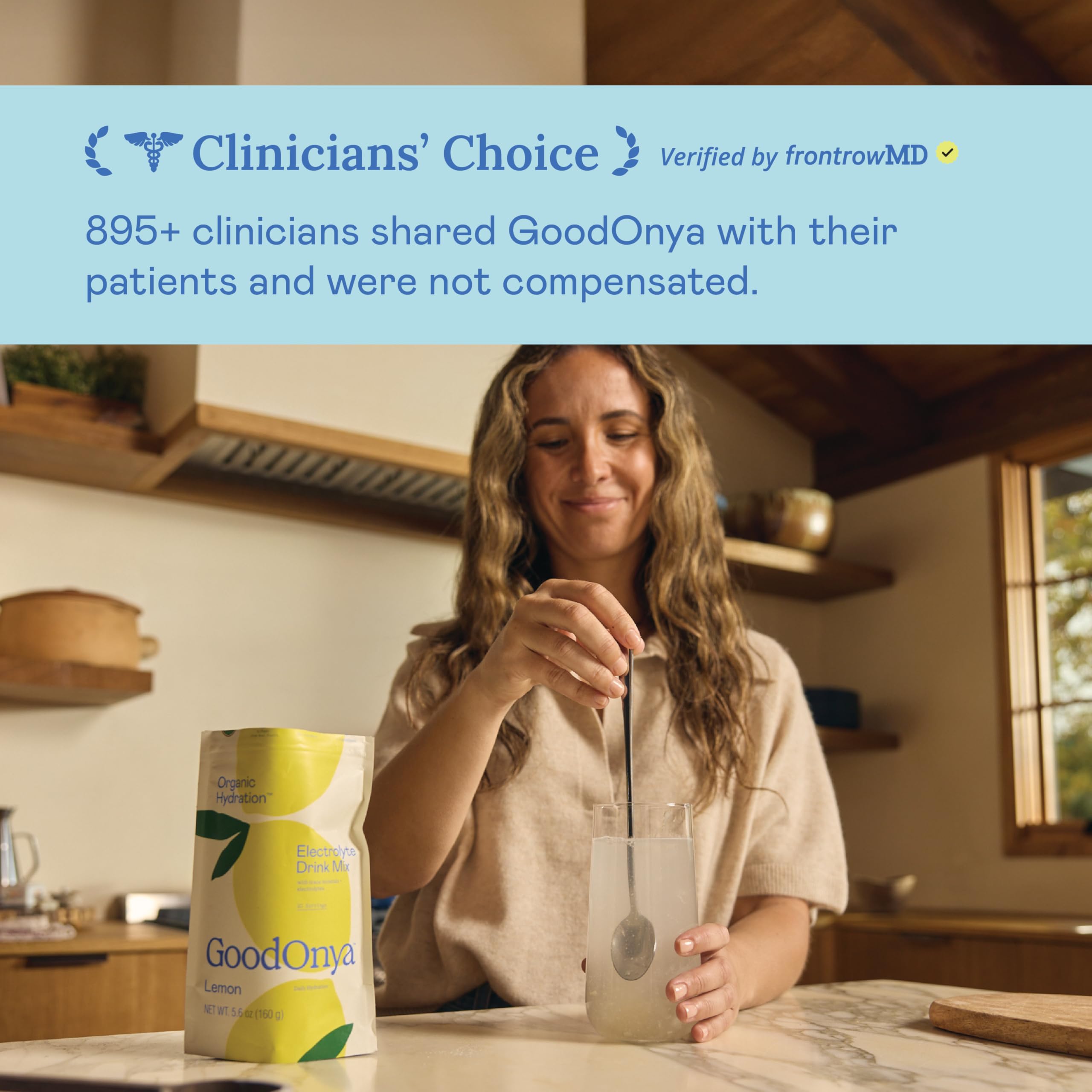 GOODONYA Certification badge signals organic and non-GMO assurance.