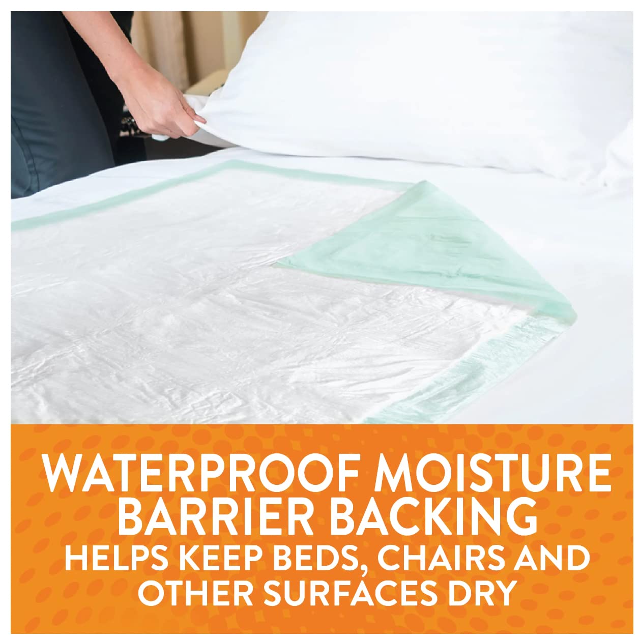 Goodscious Equate Assurance underpad in use on bed offering reliable protection and comfort.