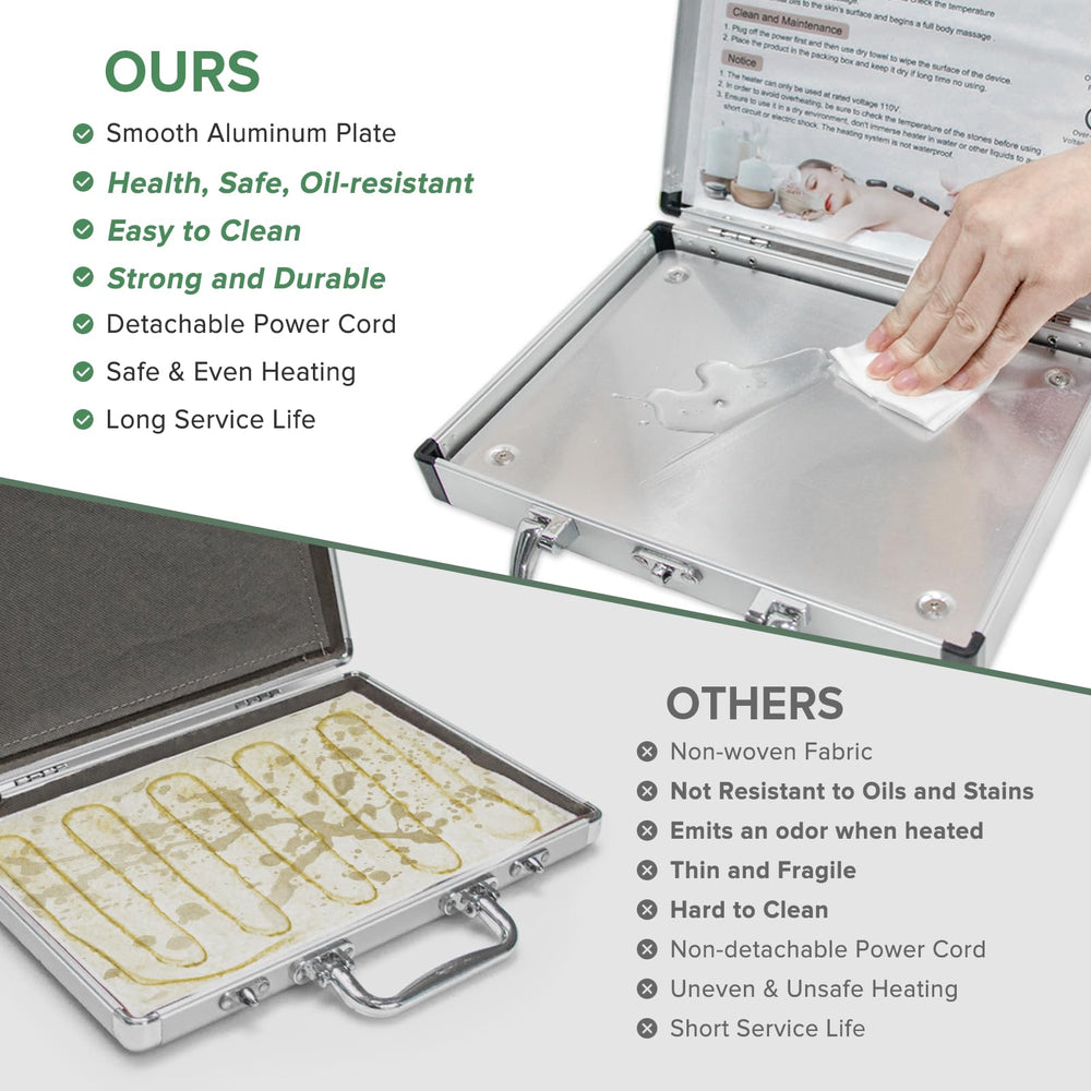Goodtar aluminum-base heater with heat plate for fast, even stone warming