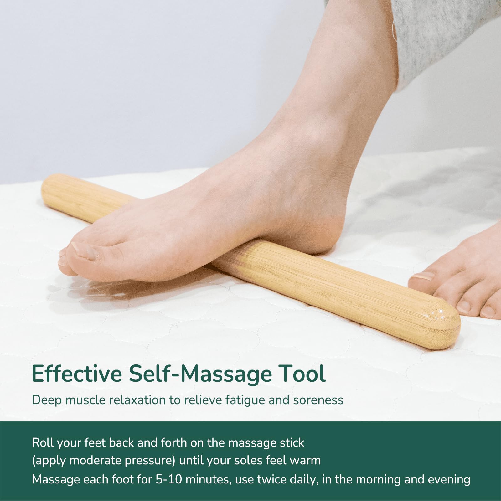 Goodtar bamboo massage stick supports relaxation sessions and muscle tension relief.