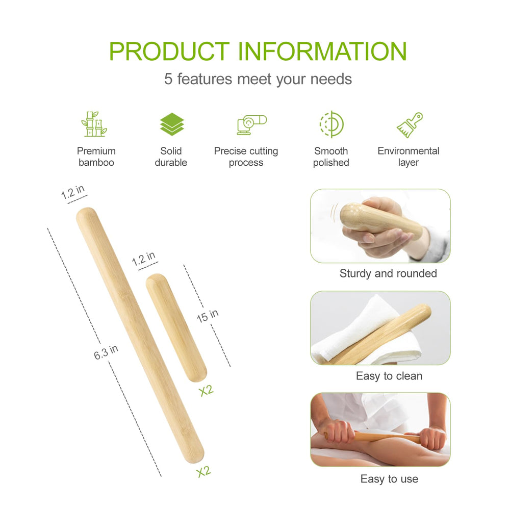 Goodtar bamboo massage sticks storage bag keeps kit organized during travel.
