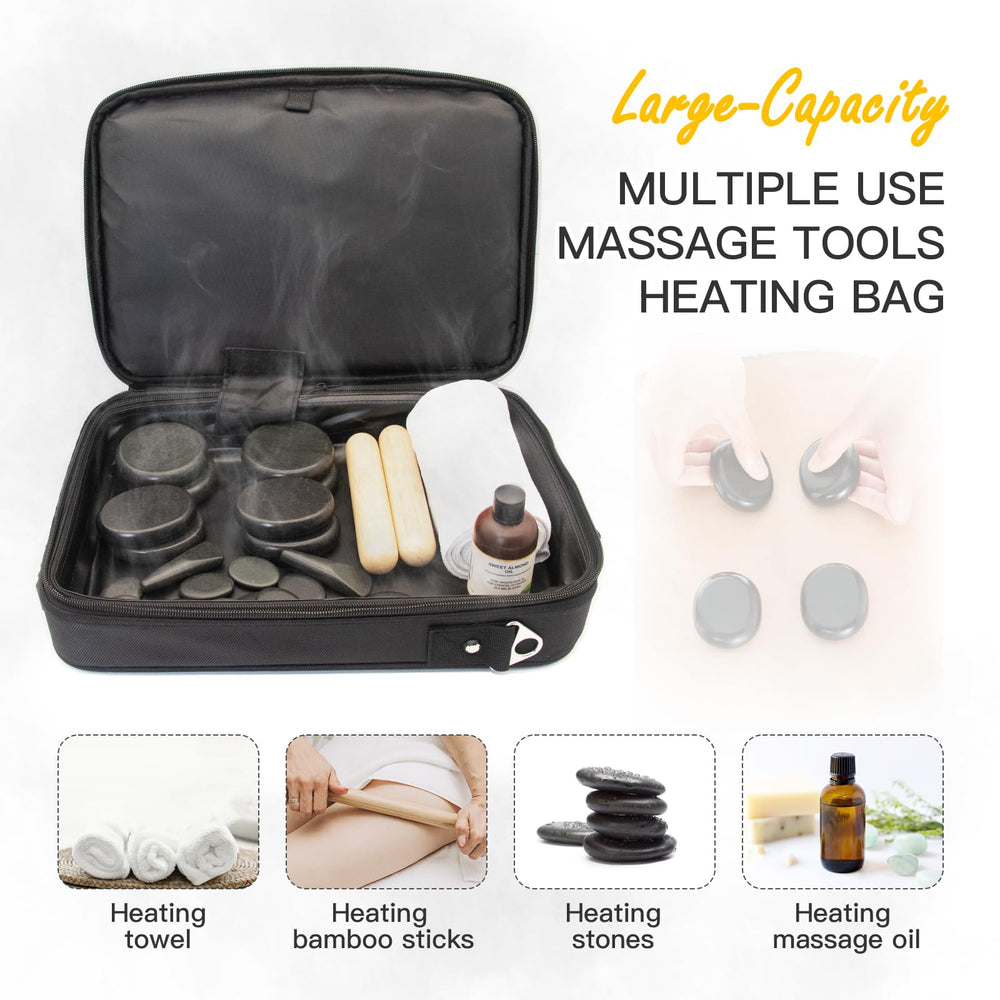 Goodtar basalt stones with heat-retention for longer warmth during a massage.