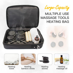 Goodtar basalt stones with heat-retention for longer warmth during a massage.
