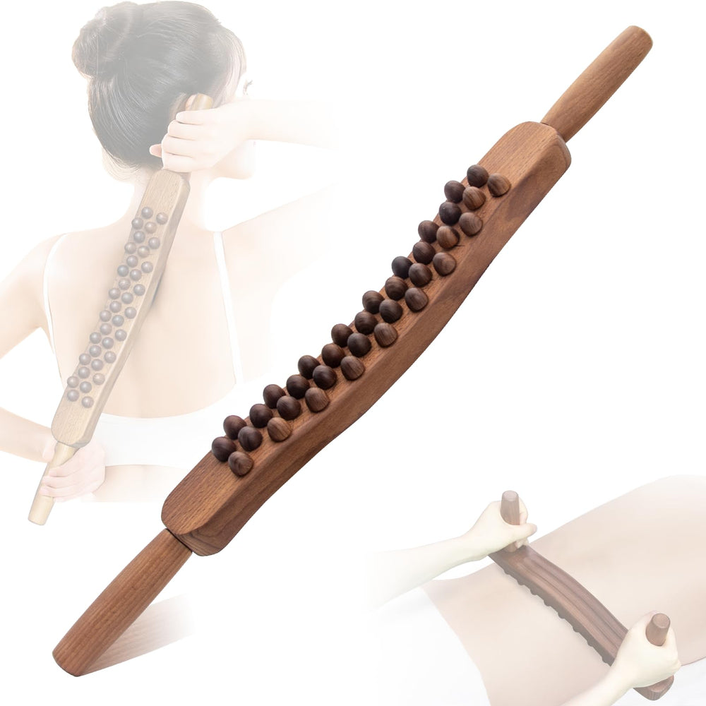 Goodtar Guasha Wood Stick with 34 beads targets the back for fascia release.